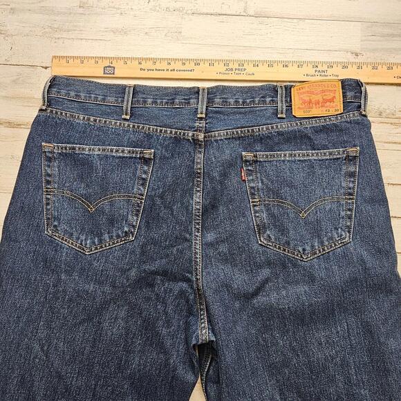 Levi's Strauss 550 Mens 42x30 Mid Rise Straight Leg Denim Jeans Blue COMFORTABLE - Picture 5 of 9